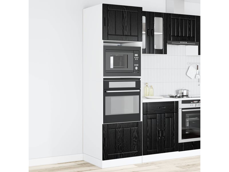 Armoire de cuisine, armoire de four porto chêne noir 60x57x207cm - Conforama B