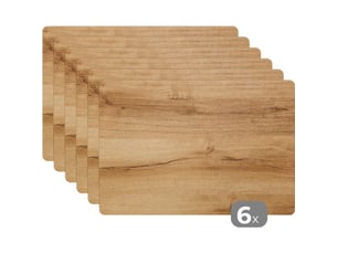 Sets de table aspect bois - marron - bois lot de 6 placemats 45x30