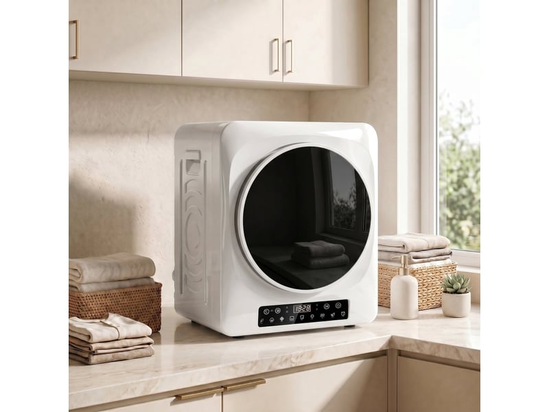  Sèche-linge - 5 kg - programmes de séchage - stainless steel - blanc - 49 x 43 x 61 cm - pose libre - linge quotidien B61-023V90WT - Conforama B
