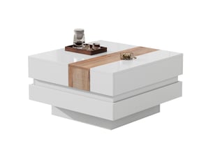 Table basse carré(e) coloris bicolore FLORAGRACE  - 70 cmx70 cm