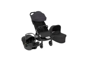 Poussette trio myavo - siège auto snuglite i-size, nacelle, habillage pluie - charcoal