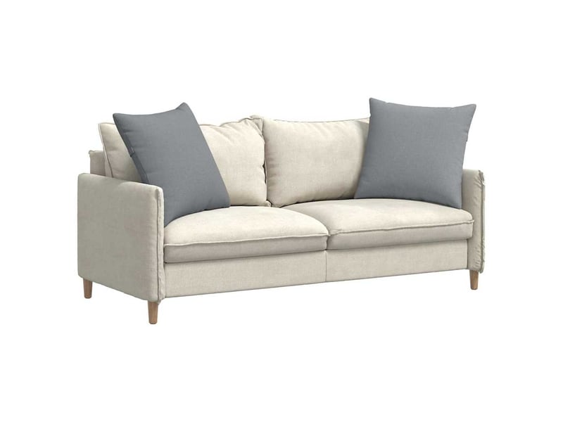 Lot de 2 coussins de canapé, coussins décoratifs tissu gris clair 80 x 80 cm cf58852 - Conforama C