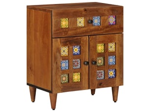 Table de chevet - cabinet de chevet - table de nuit marron 50 x 33 x 60 cm bois de mangue massif