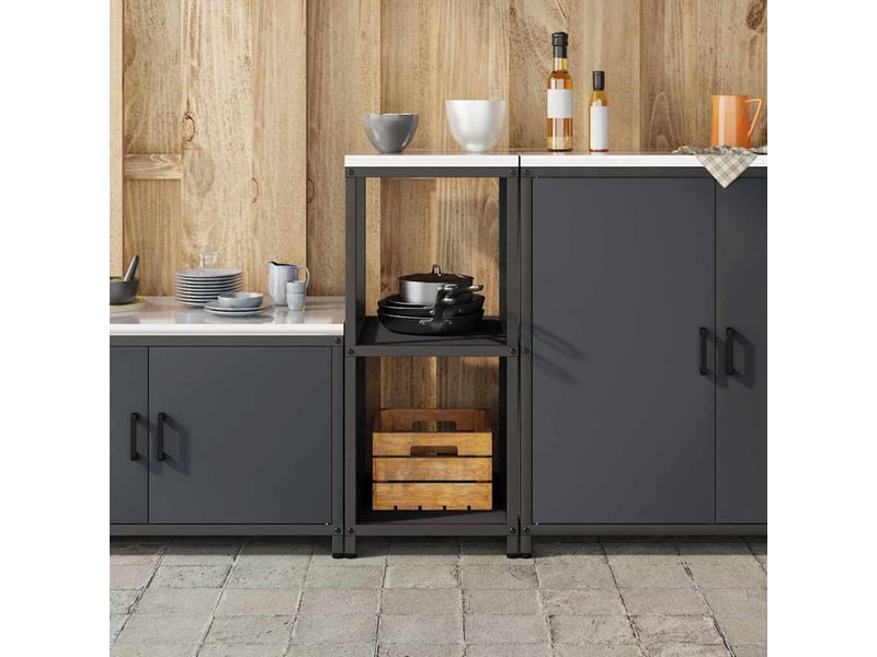  Étagère de cuisine, étagère de rangement hattem anthracite 40x50x92cm acier  - Conforama D