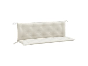 Lot de 2 coussins de banc de jardin, coussins d'assise crème mélangé tissu cf58651