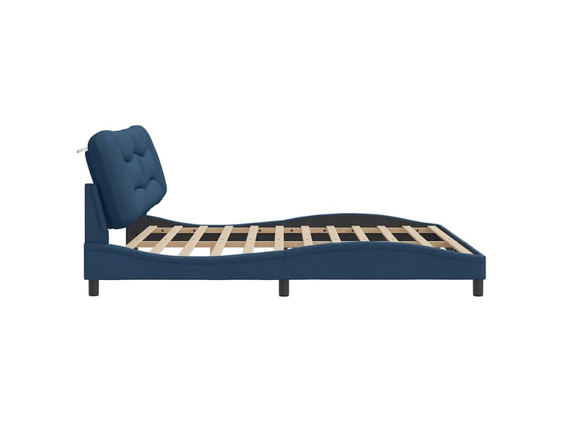Lit double- lit adulte - cadre de lit sans matelas hvar bleu 200x200 cm tissu - Conforama D