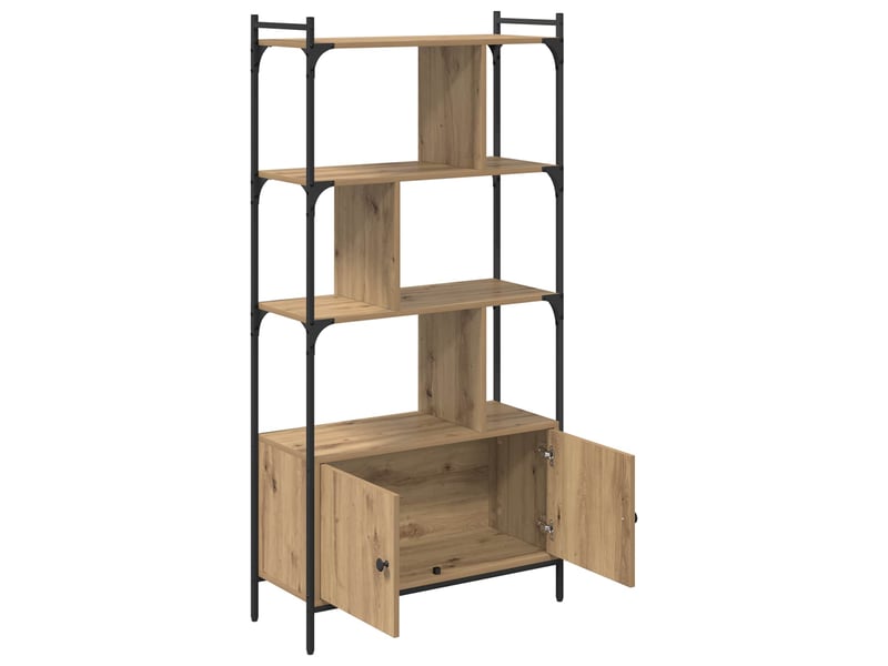  Bibliothèque 6 niveaux, armoire à livres 76,5 x 30 x 154,5 cm bois d'ingénierie shl4306  - Conforama E