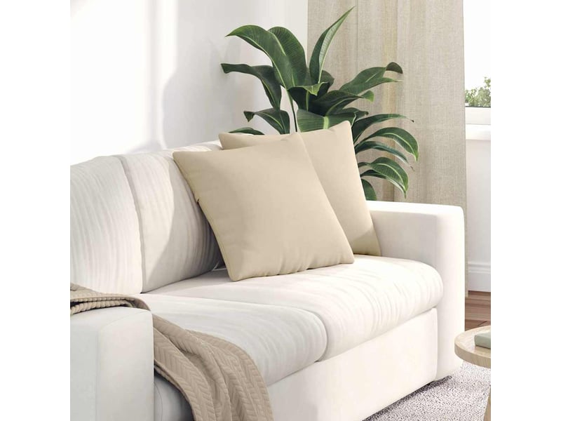  Lot de 2 coussins de canapé, coussins décoratifs tissu crème 45 x 45 cm cf58812  - Conforama B