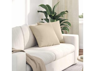 Lot de 2 coussins de canapé, coussins décoratifs tissu crème 45 x 45 cm cf58812