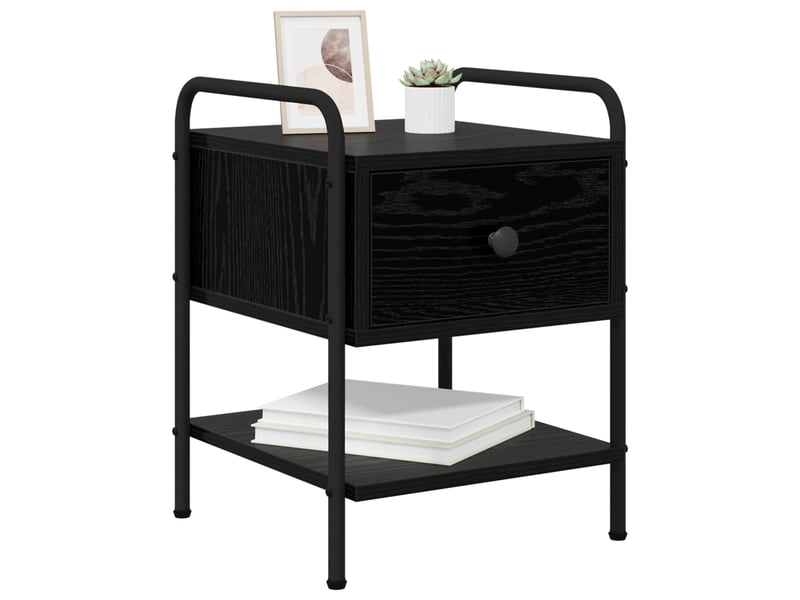  Table de chevet - cabinet de chevet - table de nuit 2 pc chêne noir bois d'ingénierie  - Conforama B