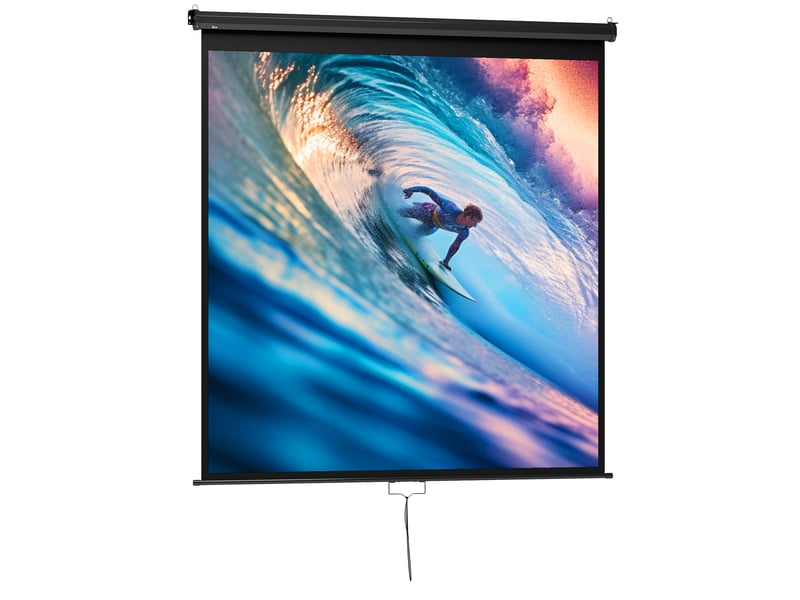  Écran de projection tv et home cinema de 99 pouces projecteur vidéo 1:1 4k hd, 178l x 178h cm  - Conforama B
