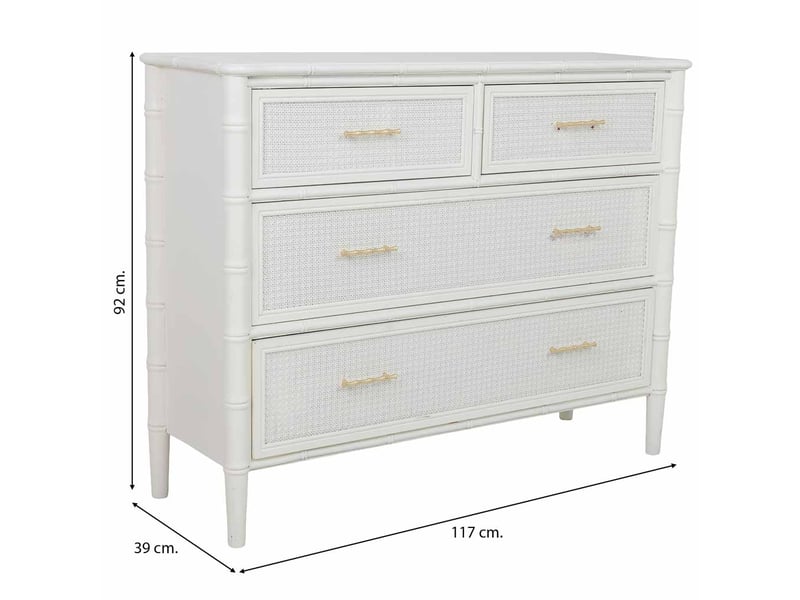  Commode en bois blanc 117x39x92 cm h  - Conforama C