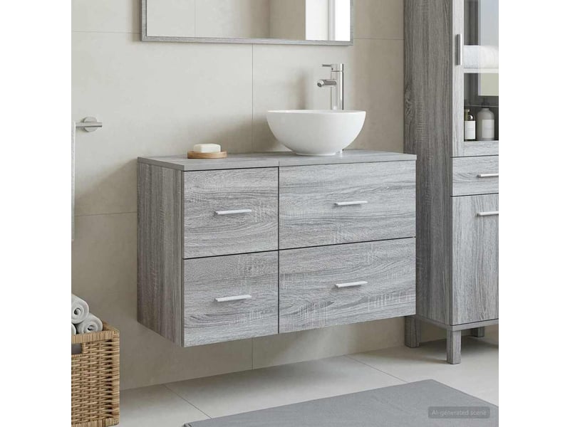 Ensemble de mobilier de salle de bain 2 pcs sonoma gris shl208 - Conforama B