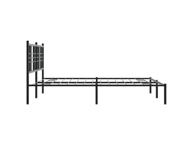  Lit double- lit adulte -  cadre de lit métal sans matelas avec tête de lit noir 150x200cm  - Conforama D
