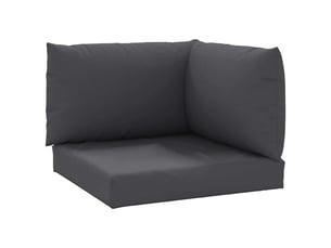 Lot de 3 coussins de palette, coussins de canapé anthracite tissu oxford cf59653