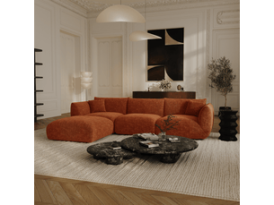 Canapé d'angle réversible fixe SIA HOME NOOMA 6 places Velours
