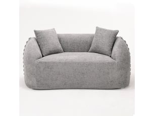 Canapé 2 places courbé duboisdesign série baseball tissu chenille  gris 155×67×90 cm