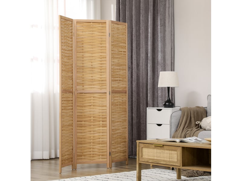  Paravent 3 panneaux pliable en bambou 120 x 170 cm homvra  - Conforama B