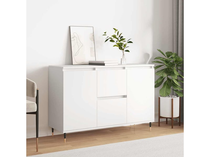  Buffet - bahut - meuble de rangement blanc 101,5x35x70 cm bois d'ingénierie  - Conforama B
