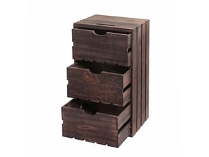 Commode hwc-c62, commode en bois, aspect miteux vintage 3 tiroirs 53x32x26cm - marron
