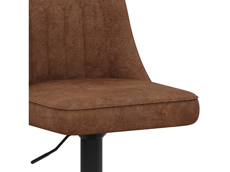 Tabouret de bar réglable – lot de 2 – rotation 360° – assise et dossier brun respirant – pieds noirs – îlot de cuisine - Conforama E
