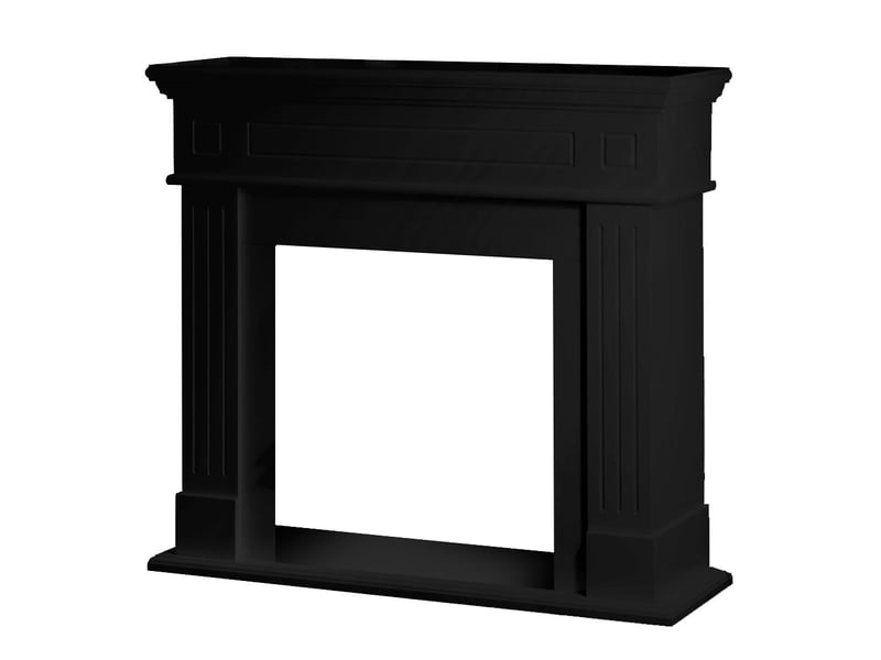 Cambridge - cadre de cheminée 110 x 100 x 36 cm, revêtement décoratif en mdf noir - Conforama C
