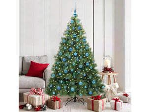 Sapin de noël artificiel, arbre de noël avec 300 led vert 180 cm pe et pvc shl5599