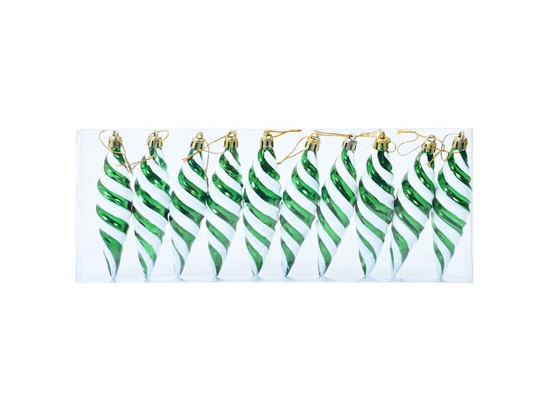  Boule en forme de spirale de noël 40 pcs vert 3 x 11 cm  - Conforama C