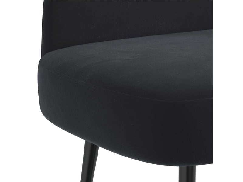  Banc rembourré avec dossier noir 110x60x76 cm velours  - Conforama E