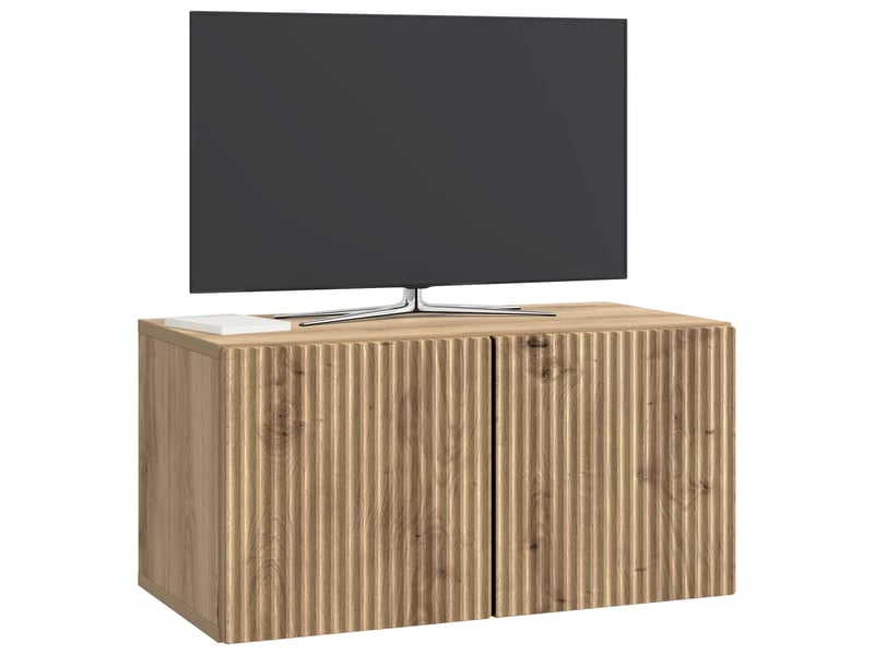  Meuble tv - banc tv - meuble de rangement mural 59,5 x 31 x 30 cm chêne artisanal  - Conforama C