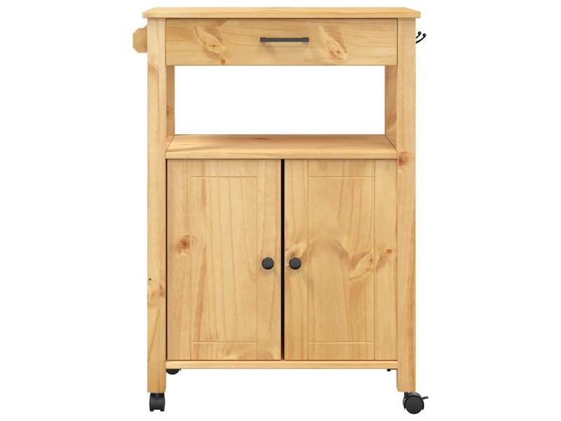  Desserte de cuisine, chariot de rangement monza 60x40x88,5 cm bois massif de pin shl38446  - Conforama E