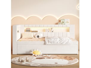 Lit gigogne 90x200 cm <strong>HAVRYA</strong>  <strong></strong> coloris blanc