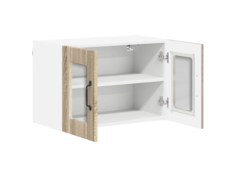Meuble mural de cuisine, cabinet en verre mural chêne sonoma 60x31x40cm shl6115 - Conforama E
