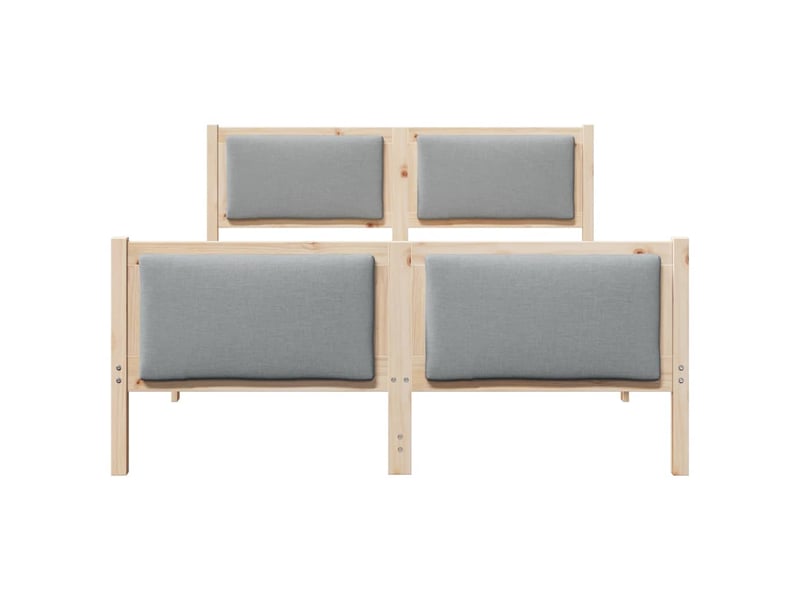  Lit double- lit adulte -  cadre de lit avec tête de lit gris clair 150 x 200 cm tissu  - Conforama D
