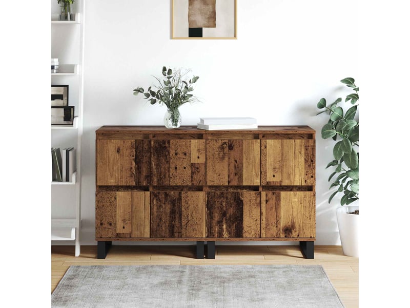 Buffet - bahut - meuble de rangement 2 pc bois ancien 60 x 35 x 70 cm  - Conforama D