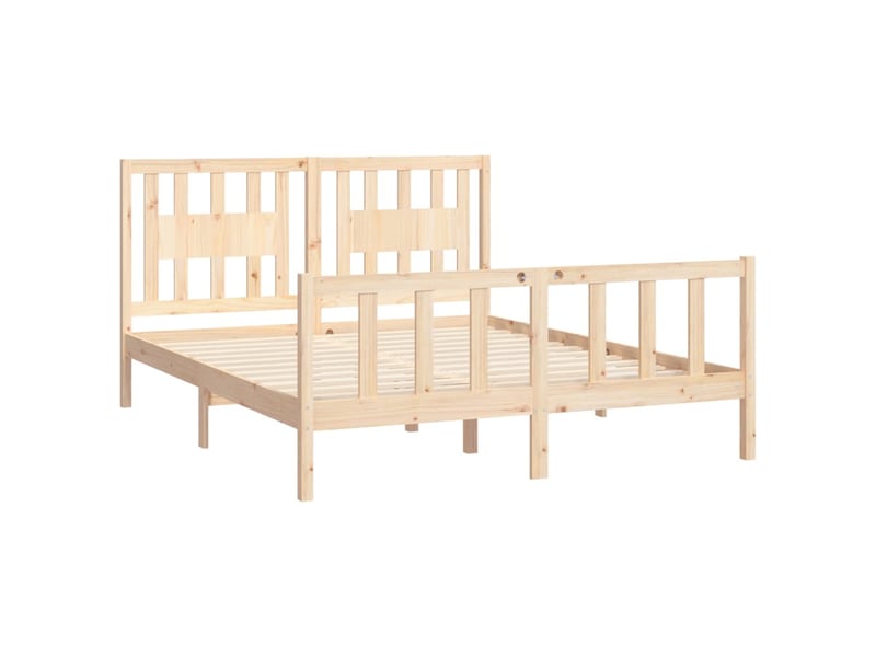  Lit double- lit adulte -  cadre de lit sans matelas bois massif de pin 160x200 cm  - Conforama C