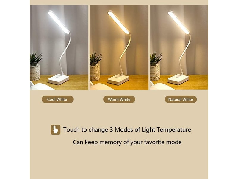  Lampe de bureau led tactile dimmable intensité 3 couleurs modes modèle plug-in  - Conforama E