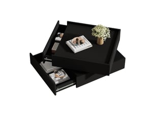 Table basse carré(e) coloris noir <strong>MERAX</strong> <strong>table basse noir</strong> - 60 cmx60 cm