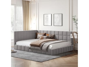 Lit banquette 140x200 cm <strong></strong> <strong>Fay Lum</strong> coloris gris
