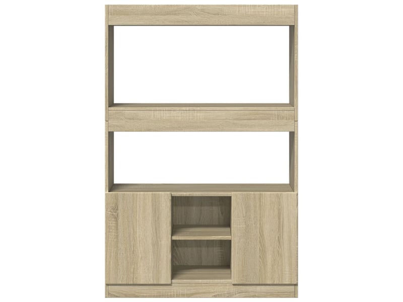  Buffet haut, meuble de rangement chêne sonoma 92x33x140 cm bois d'ingénierie  - Conforama E
