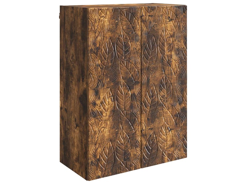  Armoire murale salon 66x34,5x90cm bois d'ingénierie chêne fumé shl5928  - Conforama A