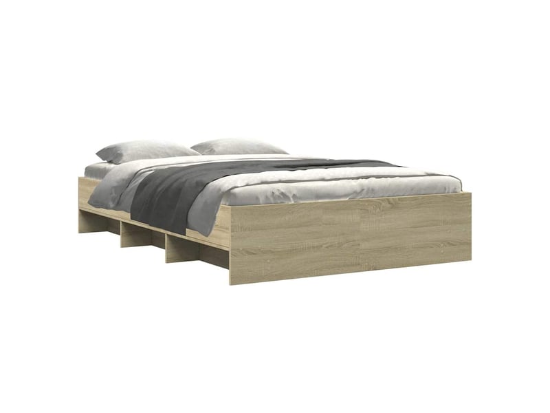  Lit double- lit adulte -  cadre de lit sans matelas chêne sonoma 135x190 cm  - Conforama B