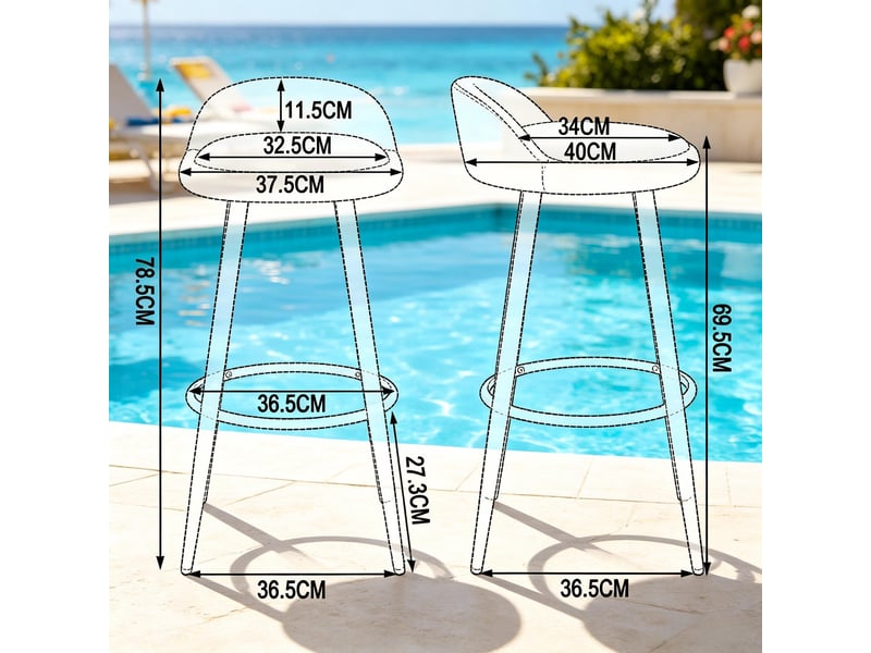 Tabouret de bar élégance 1 pièce, chaise confortable de table, salle à manger et cuisine - Conforama C