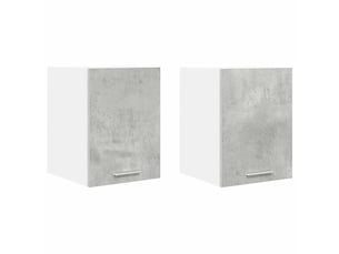 Lot de 2 armoires suspendues modernes design intérieur 30 x 31 x 40 cm grand espace de stockage en bois d'ingénierie gris 02_0053168