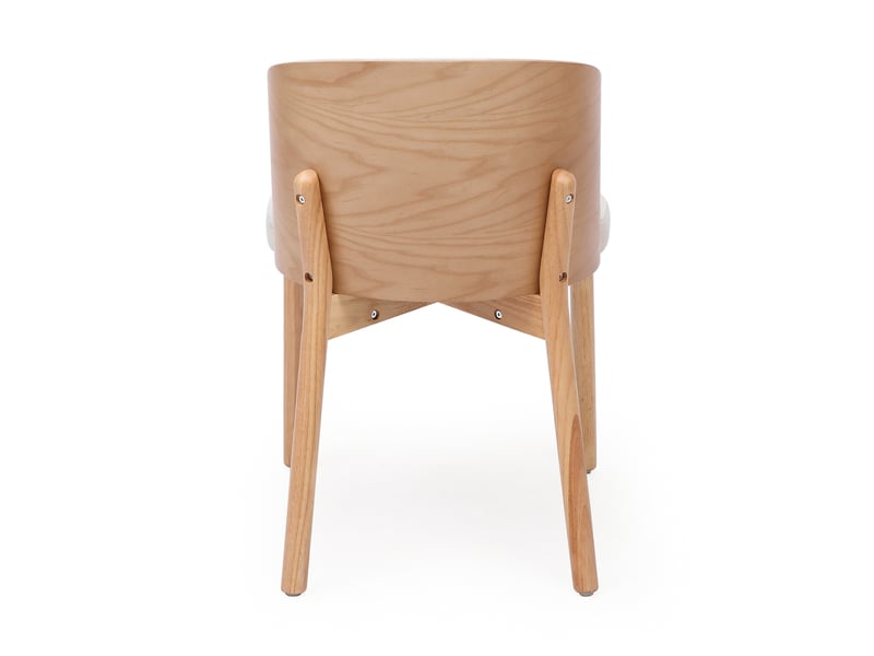  Lot de 2 chaises en bois massif, tissu lin, placage frêne, finition bois naturel Jamama eleni - Conforama W