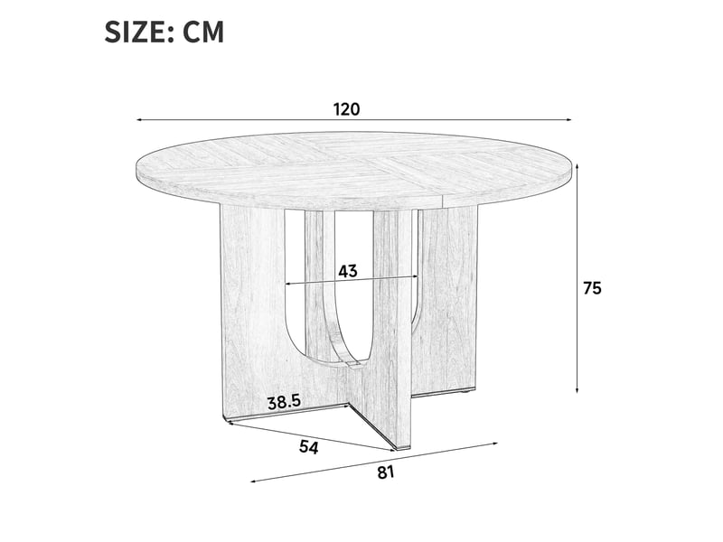  Table à manger ronde 120 cm - 4 à 6 personnes - style scandinave - chêne -| sans chaise  - Conforama C
