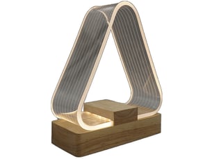 Lampe de table de chevet triangle nordique led blanche chaude, chargeur, acrylique, chambre salon