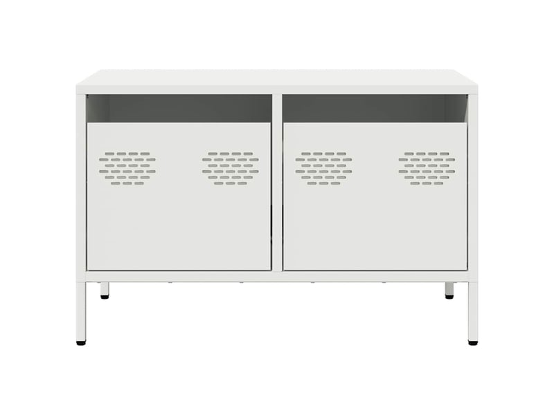  Meuble tv - banc tv - meuble de rangement blanc 68x39x43,5 cm acier laminé à froid  - Conforama D