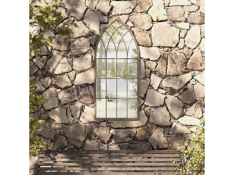  Miroir de jardin, miroir décoratif sable 100x45cm fer pour utilisation extérieure cf62716  - Conforama B