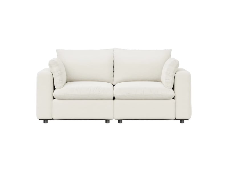  Canapé modulable moderne 180x91x83 cm 2 places bois métal blanc  - Conforama A